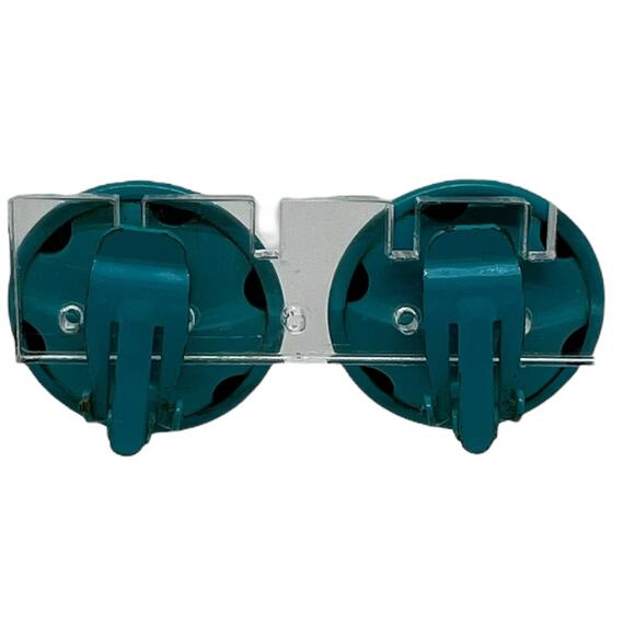 Vintage Teal Button Clip-On Earrings, Round Metal Statement Accessories - Picture 4 of 8